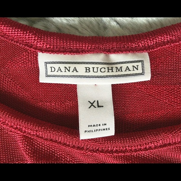 Womans Dana Buchman Long Sleeve Tunic Top Red Metal accents on sleeves, … - Picture 6 of 12